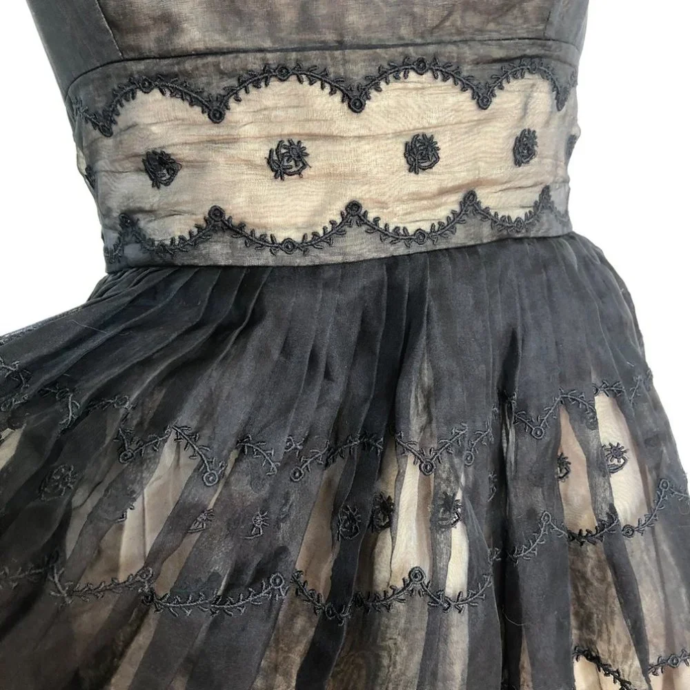 RED Valentino Silk Strapless Dress Black Sz 40, US 2 - Picture 5 of 16